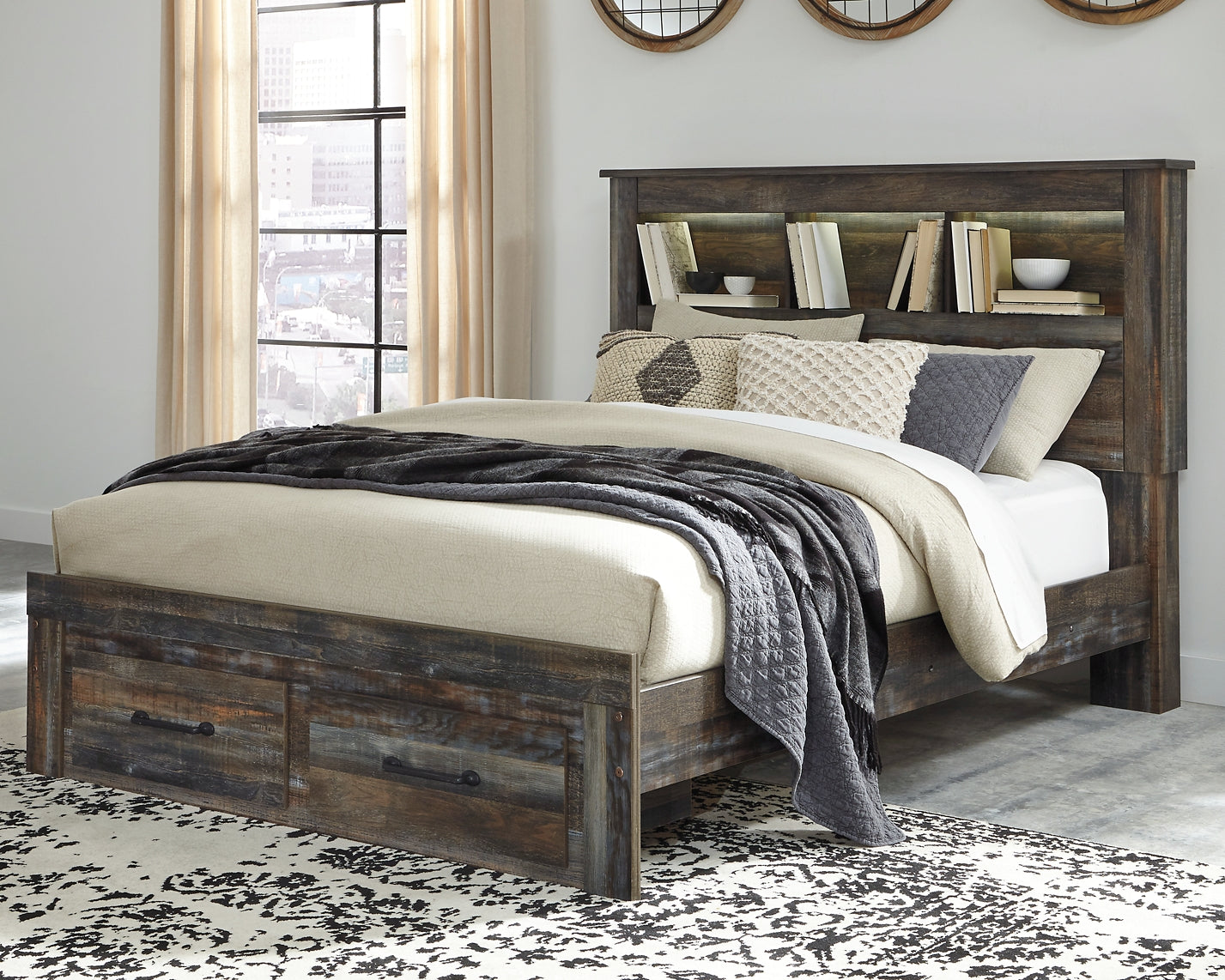 Drystan Bookcase Bed With 2 Storage Drawers