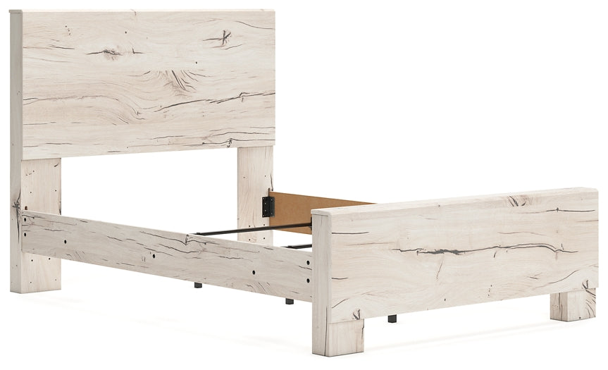Full Panel Bed with Mirrored Dresser