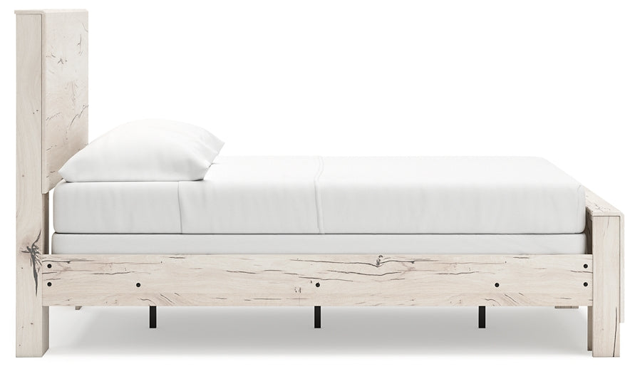 Full Panel Bed with Mirrored Dresser