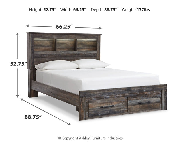 Drystan Bookcase Bed With 2 Storage Drawers