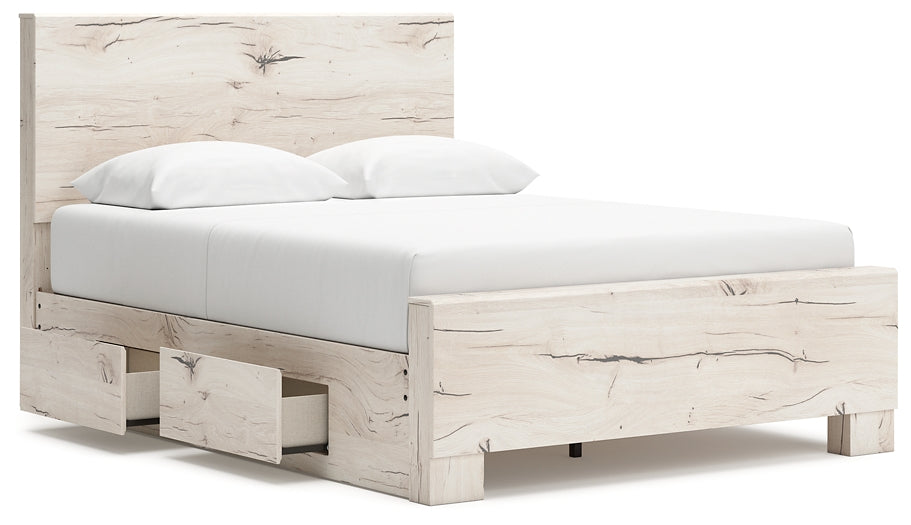 Queen Panel Bed with Mirrored Dresser and Nightstand