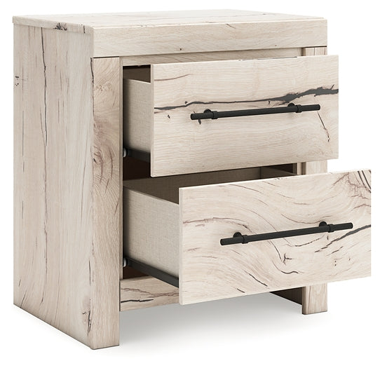Full Panel Bed with Mirrored Dresser and Nightstand