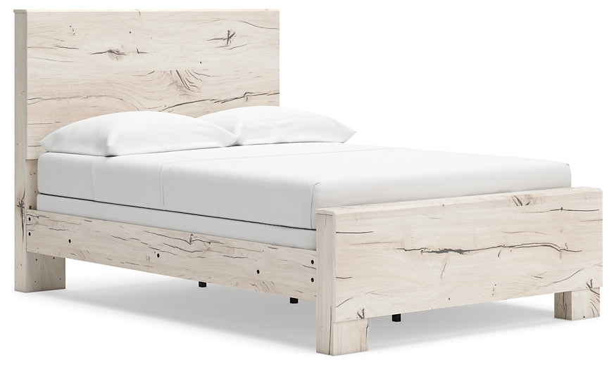 Full Panel Bed with Mirrored Dresser and Nightstand