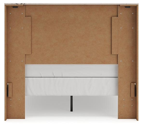 Full Panel Bed with Mirrored Dresser and Nightstand