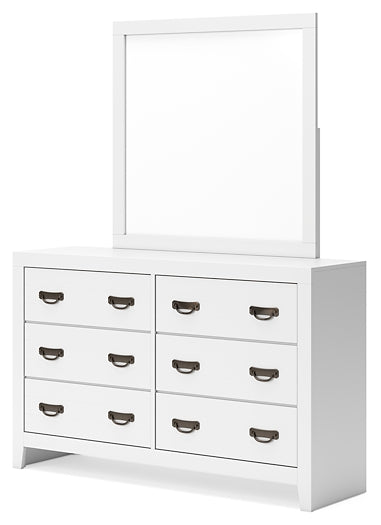 Binterglen King Panel Bed with Mirrored Dresser and Chest