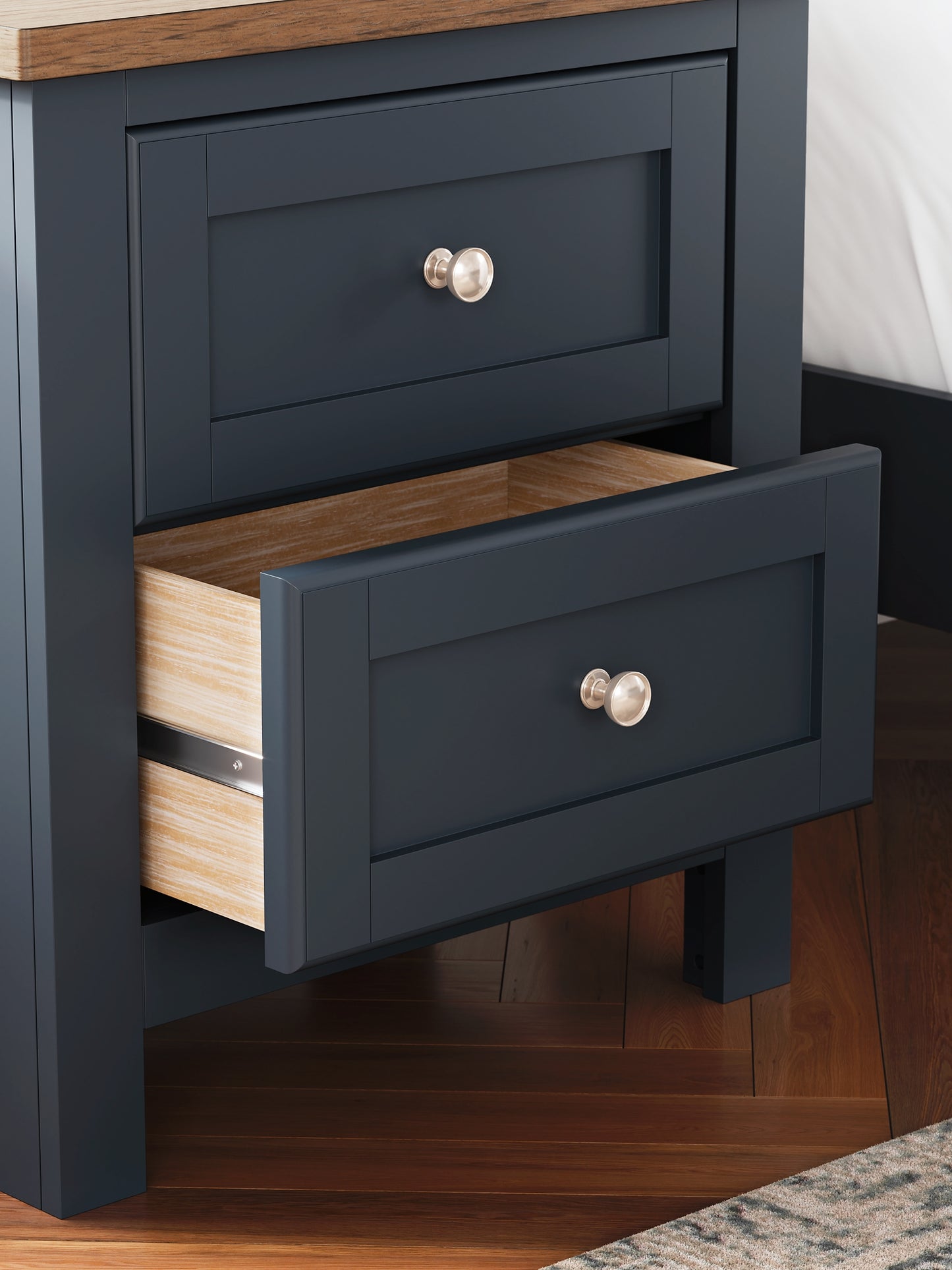 Landocken Queen Panel Headboard with Mirrored Dresser and Nightstand