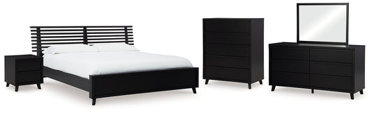 Danziar King Slat Panel Bed, Dresser, Mirror, Chest and Nightstand