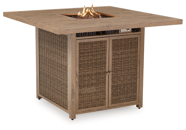 Walton Bridge Square Bar Table w/Fire Pit