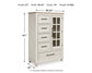 Shaybrock King Panel Bed with Mirrored Dresser and Chest