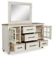 Shaybrock Queen Panel Bed with Mirrored Dresser and Chest