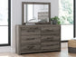 Graystorm Twin Panel Storage Bed with Mirrored Dresser