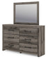 Graystorm Twin Panel Bed with Mirrored Dresser and Chest