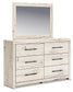 Lawroy Twin Panel Headboard with Mirrored Dresser and Nightstand