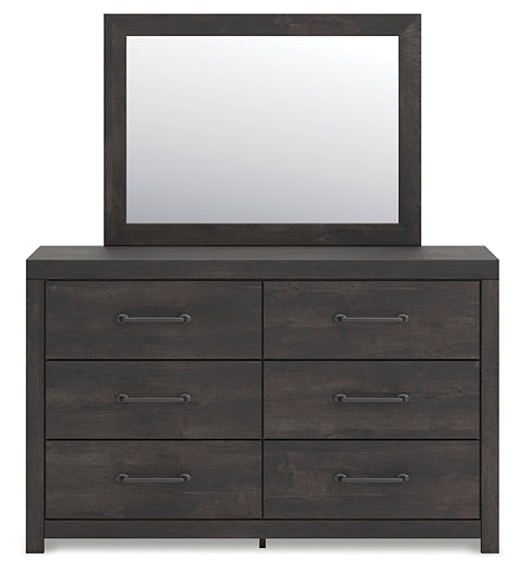 Hollivern Twin Panel Bed with Mirrored Dresser and Chest