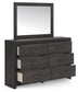 Hollivern Twin Panel Bed with Storage with Mirrored Dresser and Chest