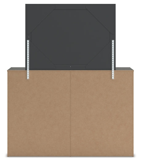 Fraluna Queen Panel Storage Bed with Mirrored Dresser and Chest