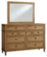 Sharlance King Upholstered Panel Bed with Mirrored Dresser and Chest