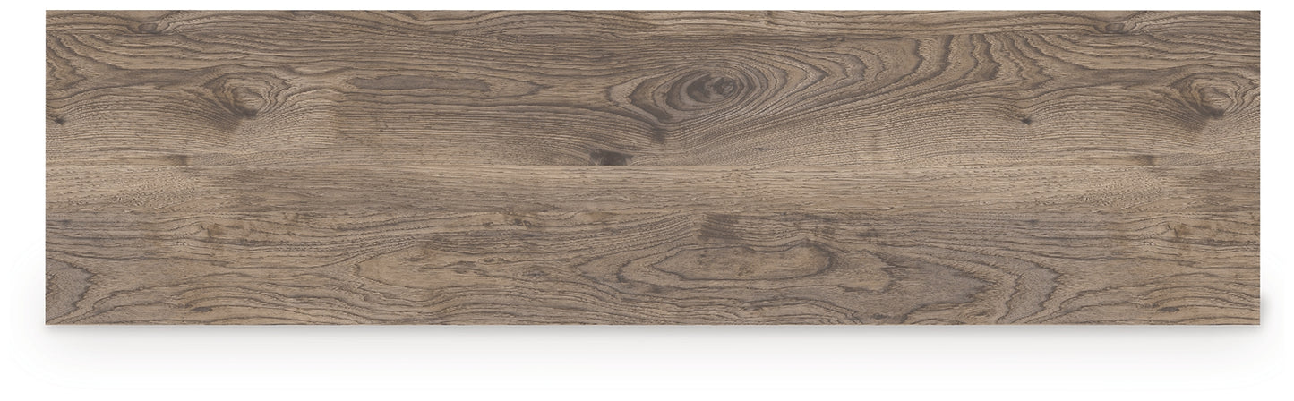 Rusticott Queen Poster Bed with Mirrored Dresser and Nightstand