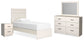 Stelsie Twin Panel Bed with Mirrored Dresser and Nightstand