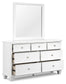 Fortman Twin Panel Bed with Mirrored Dresser and Nightstand