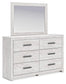 Cayboni Twin Panel Bed with Mirrored Dresser and Nightstand
