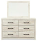 Cambeck Full Panel Bed with Mirrored Dresser and Nightstand