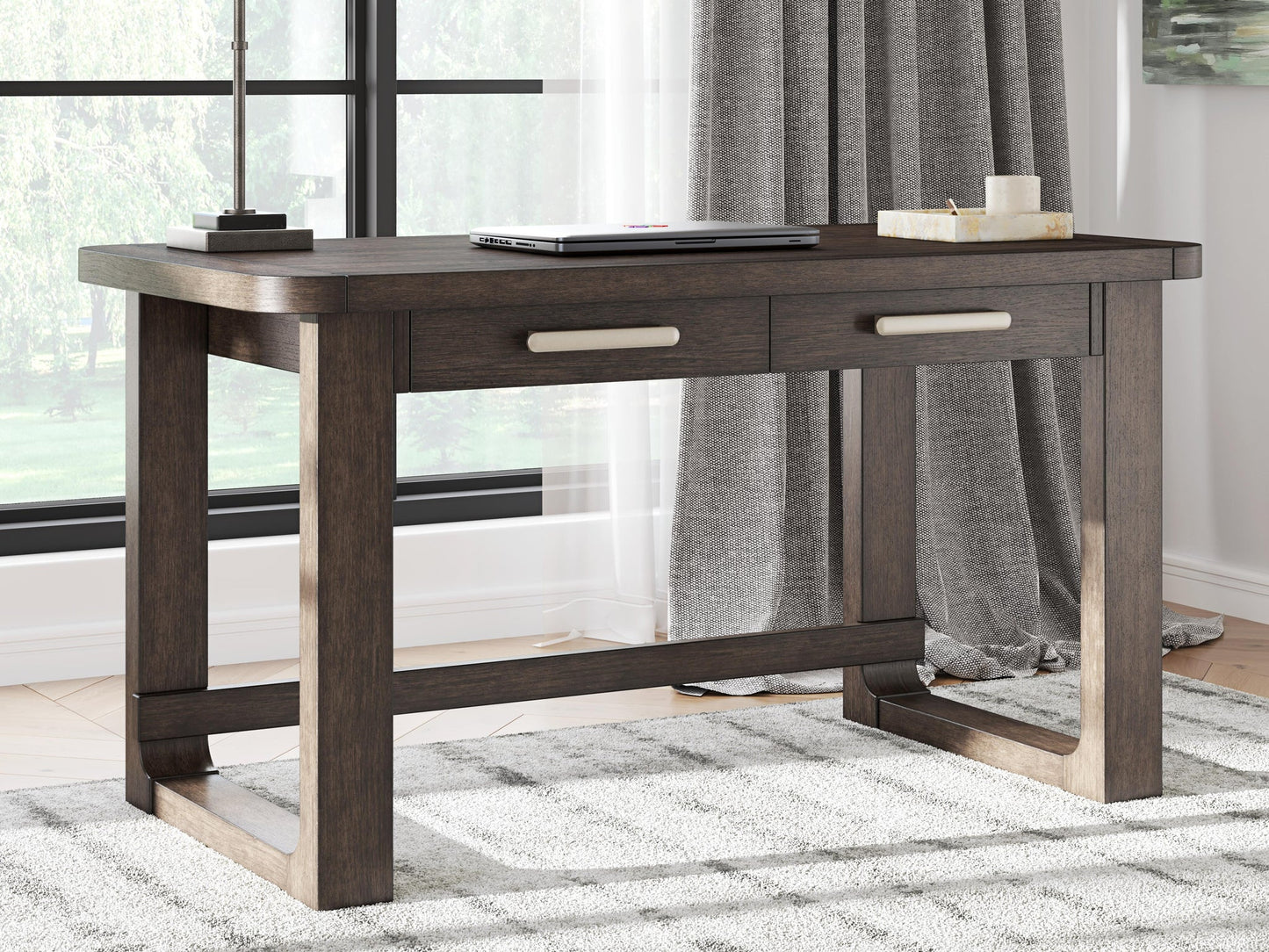 Ashley Express - Breckington Home Office Desk with Chair and Storage