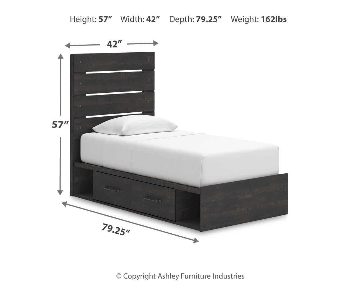 Hollivern Twin Panel Storage Bed, Dresser and Mirror