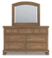 Feddinger Queen Storage Sleigh Bed with Mirrored Dresser, Chest and Nightstand