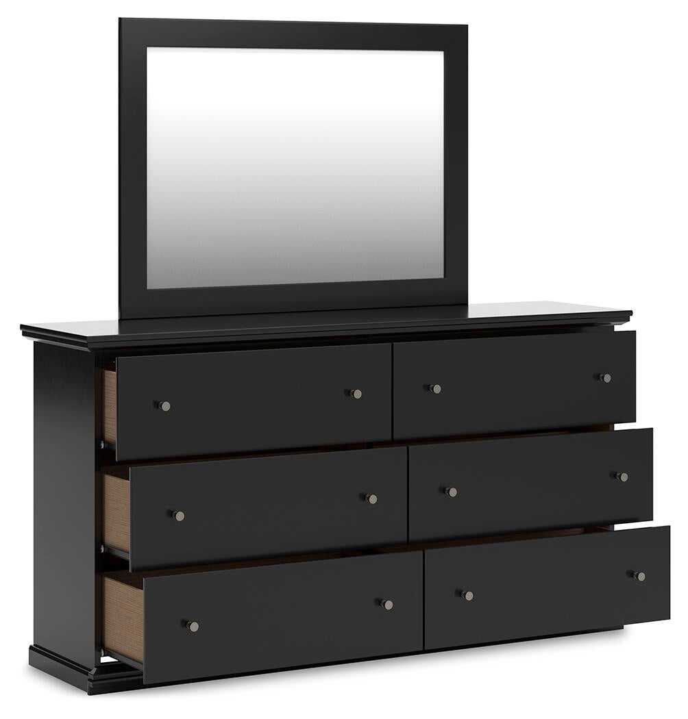 Maribel Twin Panel Bed, Dresser and Mirror