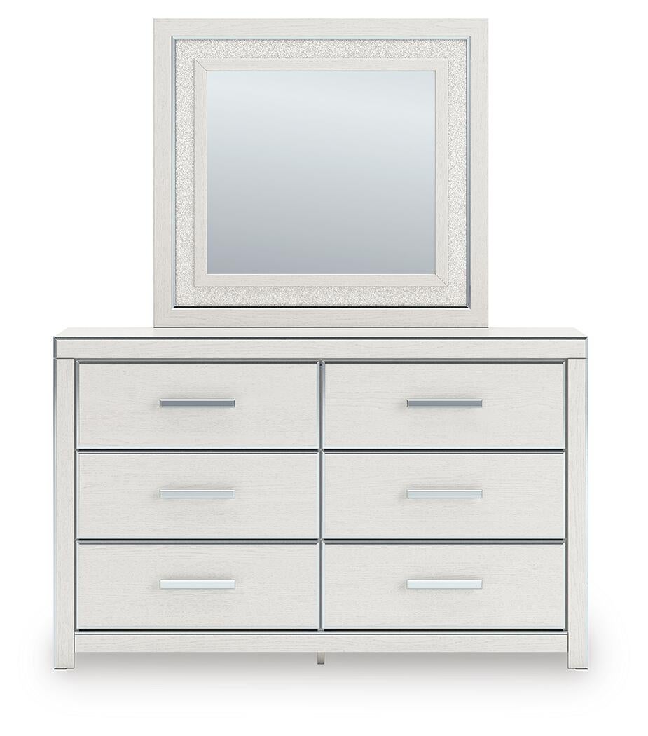 Zuraleus Queen Upholstered Panel Bed, Dresser, Mirror and Nightstand
