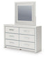 Zuraleus Queen Upholstered Panel Bed, Dresser, Mirror and Nightstand