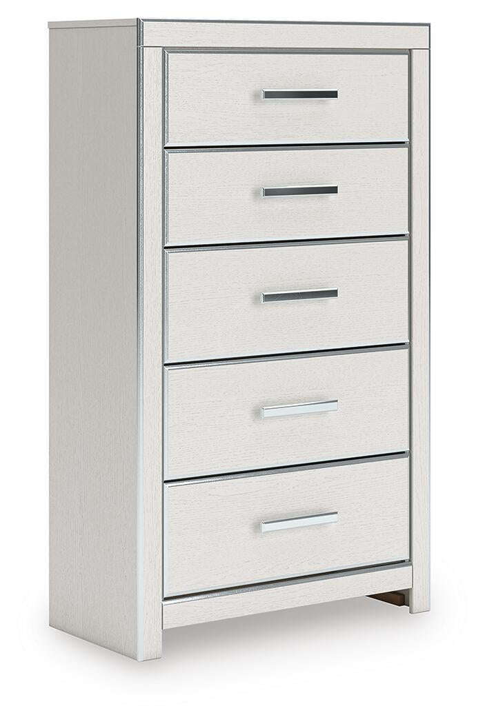 Zuraleus Queen Upholstered Panel Platform Storage Bed, Dresser, Mirror, Chest and Nightstand