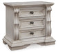 Bruchandi California King Upholstered Panel Bed with Mirrored Dresser and Nightstand