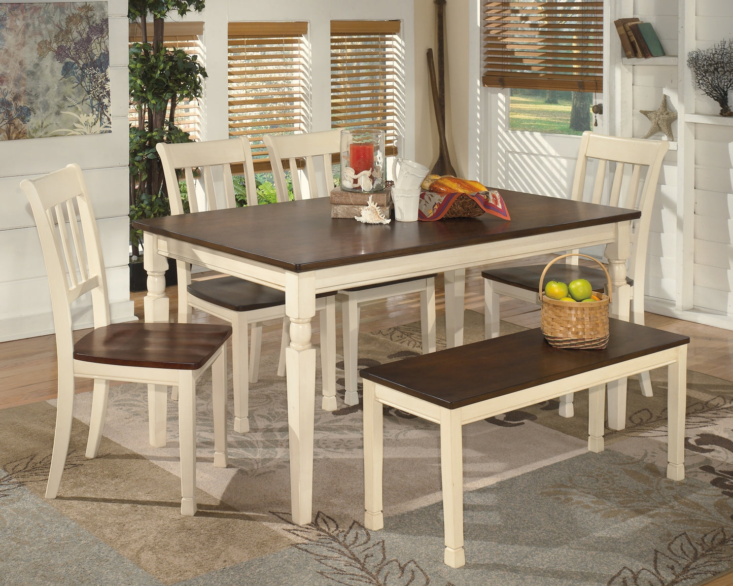 Ashley Express - Whitesburg Dining Table and 4 Chairs and Bench